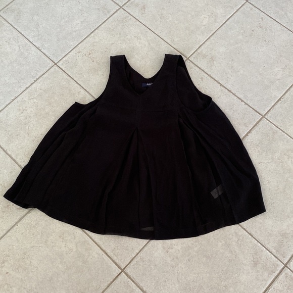 MADEWELL black sheer trapeze swing top tank blouse 2 - Picture 3 of 6